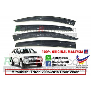 Mitsubishi Triton 4Door (4th Gen) 2005–2015 AG Door Visor Air Press Wind Deflector (Big 12cm Width)